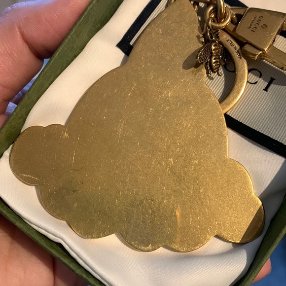 Gucci Brass GG Supreme Rocketship Key Chain - Picture 11 of 17